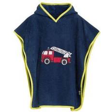 Blau Babyhandtücher Playshoes Frottee-Poncho Feuerwehr marine