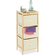 Beige Organizadores de ducha Relaxdays Estantería Baño Con 3 Cestas Plegables 65 x 28 x 25.5 cm Beige