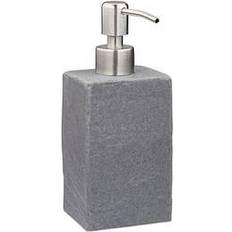 Relaxdays Soap Dispenser 200 ml Polyresin Stainless Steel Pump Grey