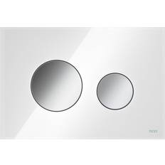 Tece Bedieningsplaat Glas Wit Met Glanzend Chromen