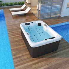 Whirlpools & Badefässer Aufblasbarer Whirlpool Outdoor Spa LEVANZO weiß 195cm Hydromassage, u