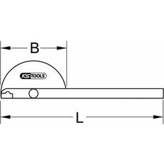 Équerres de menuisier KS Tools 300.0700 Mesureur Dangle 220 mm Équerre de menuisier