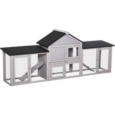 Rabbit hutch outdoor Pawhut Large Rabbit Hutch Outdoor Materials Safer Pets climate-Friendly Big Rabbit cage Weatherproof Rabbit Hutch