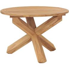 Acier Tables de Jardin vidaXL Bois de Teck Massif Ø110x75 cm