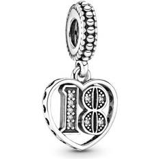 Pandora 18th Celebration Dangle Charm - Silver/Transparent