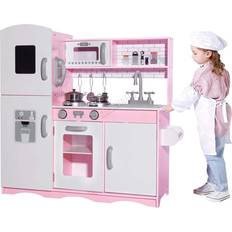 Kitchen Toys Wooden Pretend Play Kitchen with Utensil