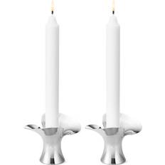 Georg jensen bloom lysestage 2 stk Georg Jensen Bloom Botanica Silver Lysestage 7.3cm 2stk