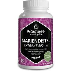 Vitamaze Mariendistel 500 mg Extrakt hochdosiert vegan Kapseln 90 Stk.