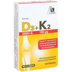 D3 vitamin Avitale Vitamin D3+K2 2000 internationale Einheiten