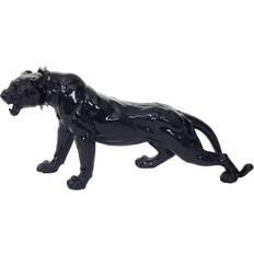 Schwarz Dekofiguren Panther 59cm, Polyresin Skulptur Dekofigur