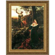 Plastic Framed Art Design Toscano Chivalry, 1885 Dicksee Nature Oil Painting Maleri