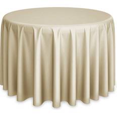 Linens 132" Round Premium Tablecloth Beige