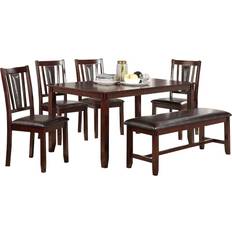 Dining table and bench set Benjara 6 Dining Set