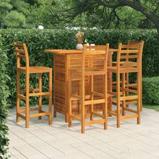 Holz Bargruppen vidaXL 5-tlg. Gartenbar-Set Massivholz Bargruppe, 1 Tisch einschl. 4 Stühle