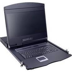 Switch konsole Value KVM-Konsole mit KVM-Switch 8 Anschlüsse USB Schweizer 48 cm 19" Serverschrank Zubehör, Schwarz