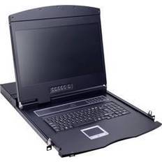 Switch konsole Value KVM-Konsole mit KVM-Switch 8 Anschlüsse USB Französisch 48 cm 19" Serverschrank Zubehör, Schwarz