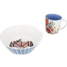 Melamine Baby Dinnerware Emil i Lönneberga Martinex Kindergeschirrset 2 Teile Weiß-blau