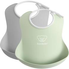 BabyBjörn Baby Bib 2-Pack Grey Powder Green