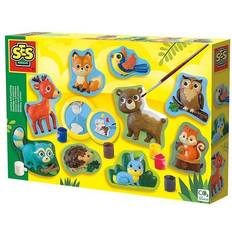 Pyssel med gips SES Creative Cast & Paint Animals of the Forest One Size lekset