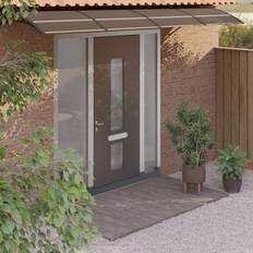 vidaXL Sort Dørbaldakin 350 x 75 cm Polycarbonat Sort