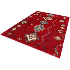 Mint Mint Geometric Hochflor Wohnzimmer-Teppich Grün, Rot, Blau