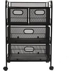 Suspension File Trolleys Mind Reader 4-Drawer Mobile Utility Cart with Wheels