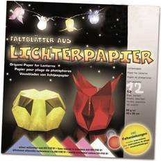 Silke- & Crepepapir Creativ Company Lyspapir, 30x30 cm, 80 g, standardfarver, 12 ark/ 1 pk