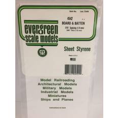 Evergreen Styrenplade, 1,0 mm m/ 1,8 mm brædder, 15 x 30 cm