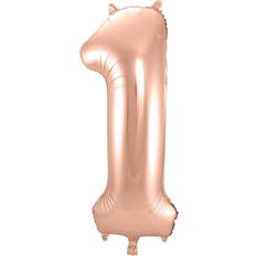 Oro Globos Numéricos Horror-Shop Folienballon Zahl 1 Rose Gold