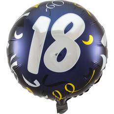 Globos Numéricos Horror-Shop Folienballon 18 schwarz-gold 45cm