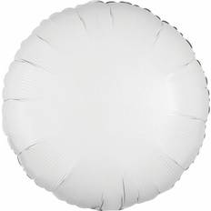 Amscan Rund Metallic Folieballon Hvid 43cm