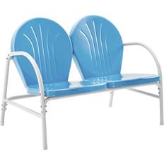 Blue Garden Benches Crosley Furniture Griffith Collection CO1002A-BL Garden Bench