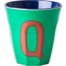 Multikleur Bekers Rice melamine beker medium letter q groen