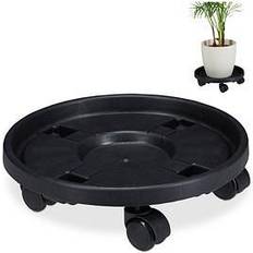 Supporti per Piante da Interno Relaxdays Portavasi Con Ruote Set Doppio Ø 35,5 cm
