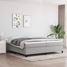 vidaXL Giroletto A Molle Grigio Chiaro 200x200 cm Tessuto Letto con Struttura