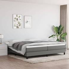 vidaXL Sin Colchón Gris Oscuro 200x200 cm Cama con Estructura