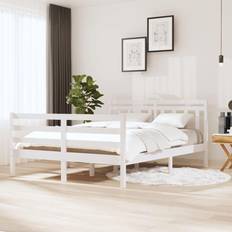 vidaXL white, 140 Solid Bed Frame Bedstead