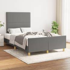Strutture letto vidaXL Giroletto Con Testiera Grigio Scuro 120x200 cm Tessuto