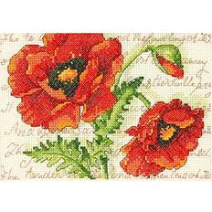Mini Counted Cross Stitch Kit 7 X5 Poppy Pair