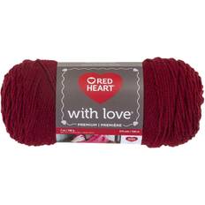 Yarn & Needlework Supplies Red Heart E400.1914 with Love Yarn, Solid-Berry Red