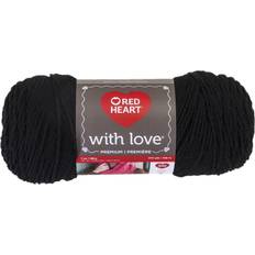 Yarn & Needlework Supplies Red Heart E400.1012 with Love Yarn, Solid-Black