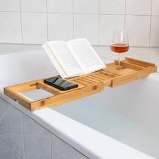 Braun Bandeja De Bambú Para Bañera Ajustable 70-105 x 22 x 4 cm