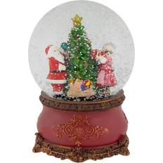 Interior Details Northlight Mr. & Mrs. Claus Decorating Christmas Tree Musical Water Globe