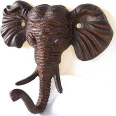Antiqued Reproduction Cast Iron Elephant Head Single Hook