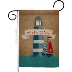 Blue Screenings Breeze Decor 57046 Beach & Nautical Lighthouse & Sailboat 2-Sided Impression Garden