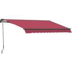 Retractable sun shade for deck OutSunny 10 Manual Retractable Awning Shade Shelter