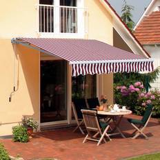 Retractable sun shade for deck OutSunny 10'x8' Retractable Shade Patio/Window Awning Heat