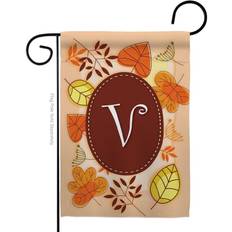 Cheap Screenings Breeze Decor 80048 Autumn V Monogram 2-Sided Impression Garden Flag