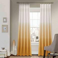 Vue Arashi Modern Boho Decorative Ombre Rod Pocket Window Curtain 52 in x 95 in Gold 132.08x241.3cm