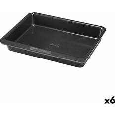 Pyrex Magic Cuadrado Rectangular Negro Metal 24 x 24 cm (6 Unidades) Molde para Hornear